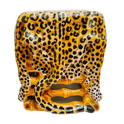 1960s Italian Glazed Terracotta Leopard Print Ottoman Stool