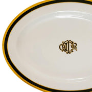 1990s Christian Dior Black Monogram 14.5" Oval Platter