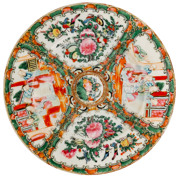 Antique Chinese Export Rose Medallion Plate 9.5