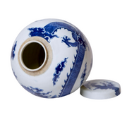 Blue & White Chinese Dragon Ginger Jar