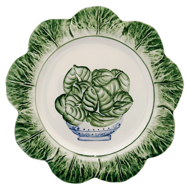 Italian Green Cabbage Leaf Salad Plates Set House of Andaloo