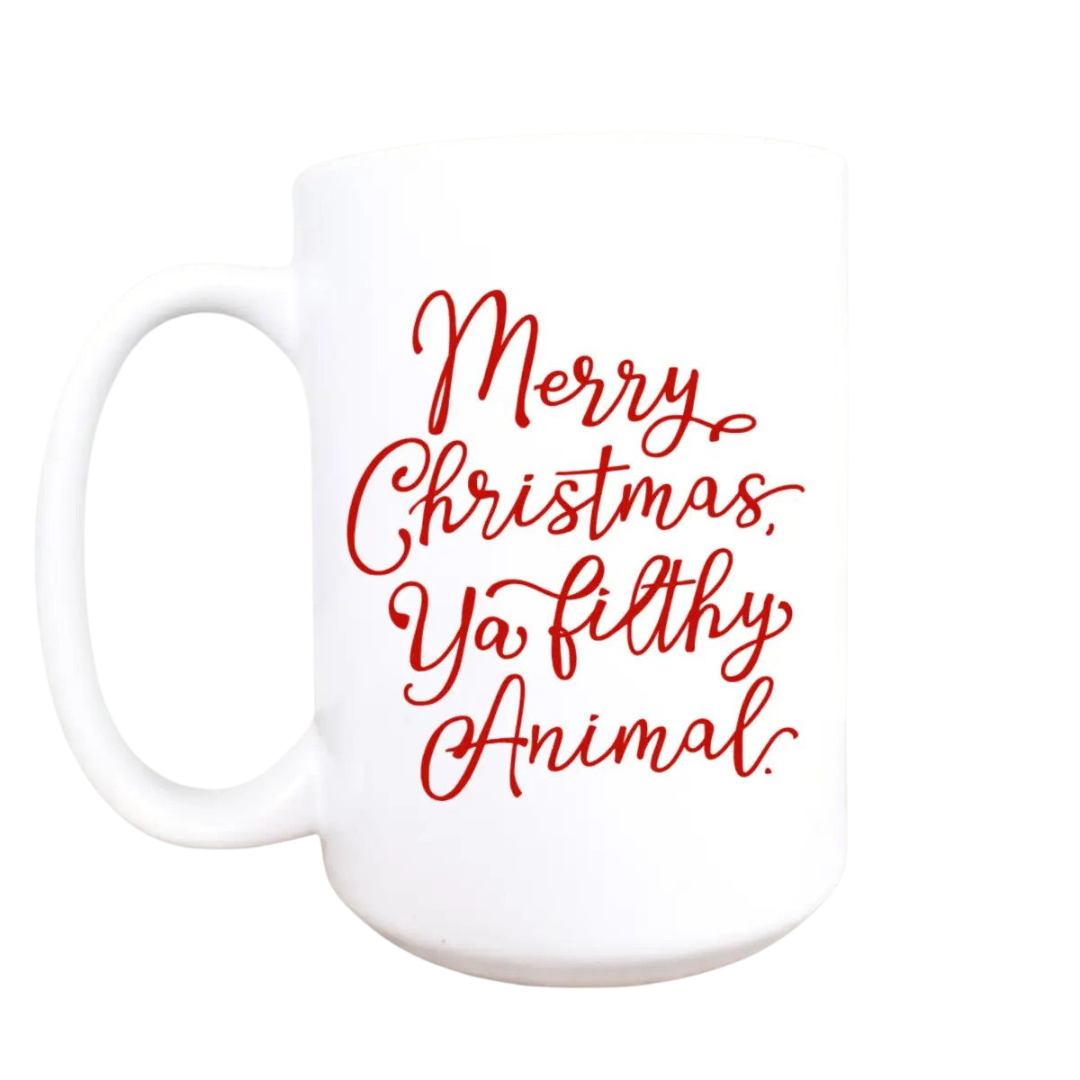 Christmas Ceramic Mug - Merry Christmas You Filthy Animal
