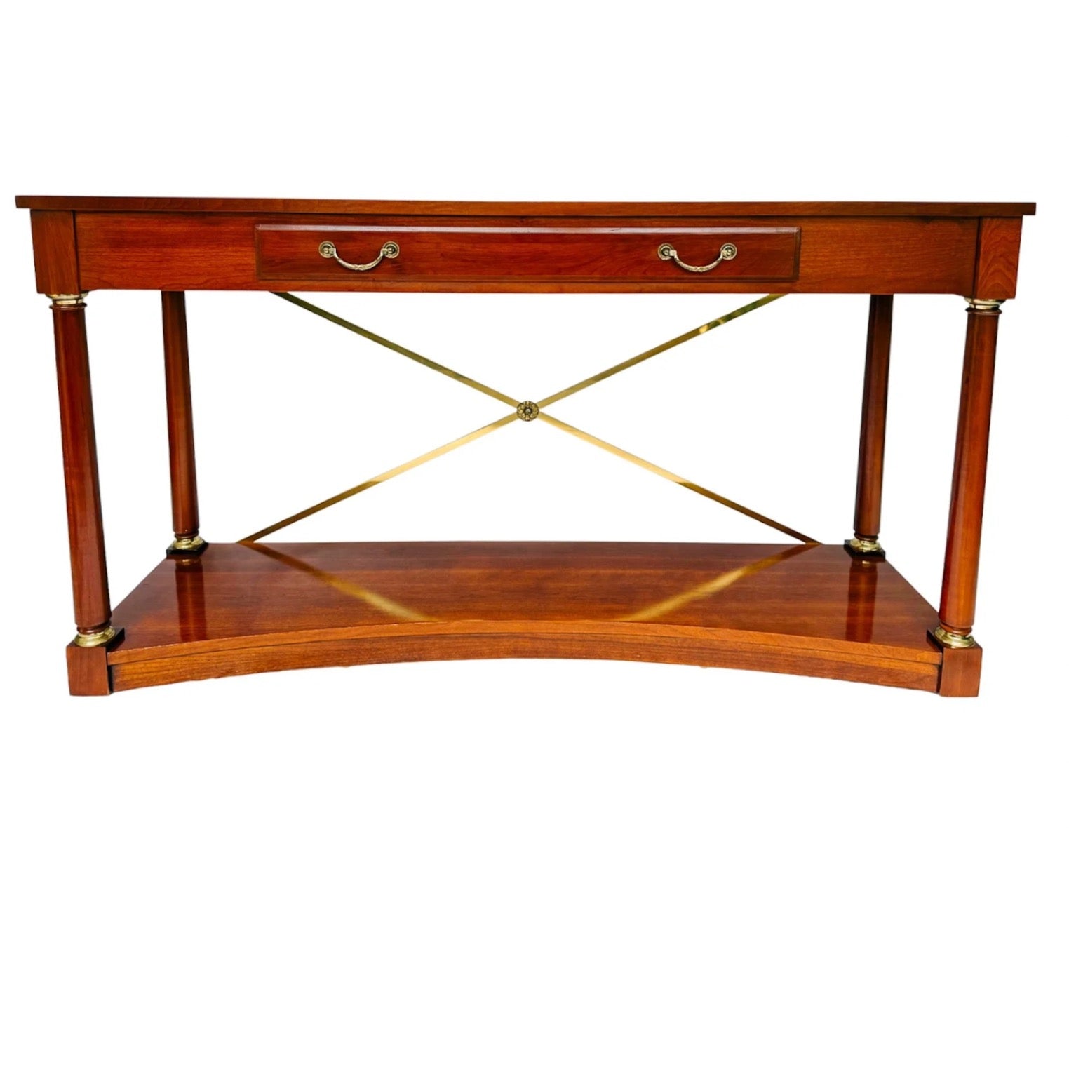 1990 Ethan Allen Medallion Collection Cherry Console Table With