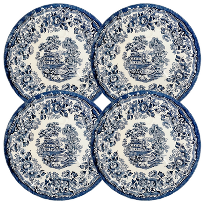 English Blue & White Transferware Dinner Plates