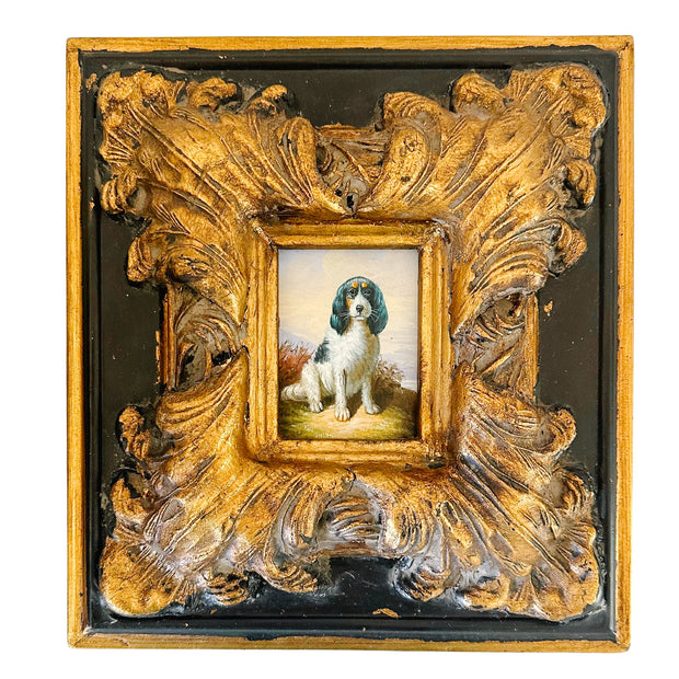 Framed English Spring Spaniel Painting On Board