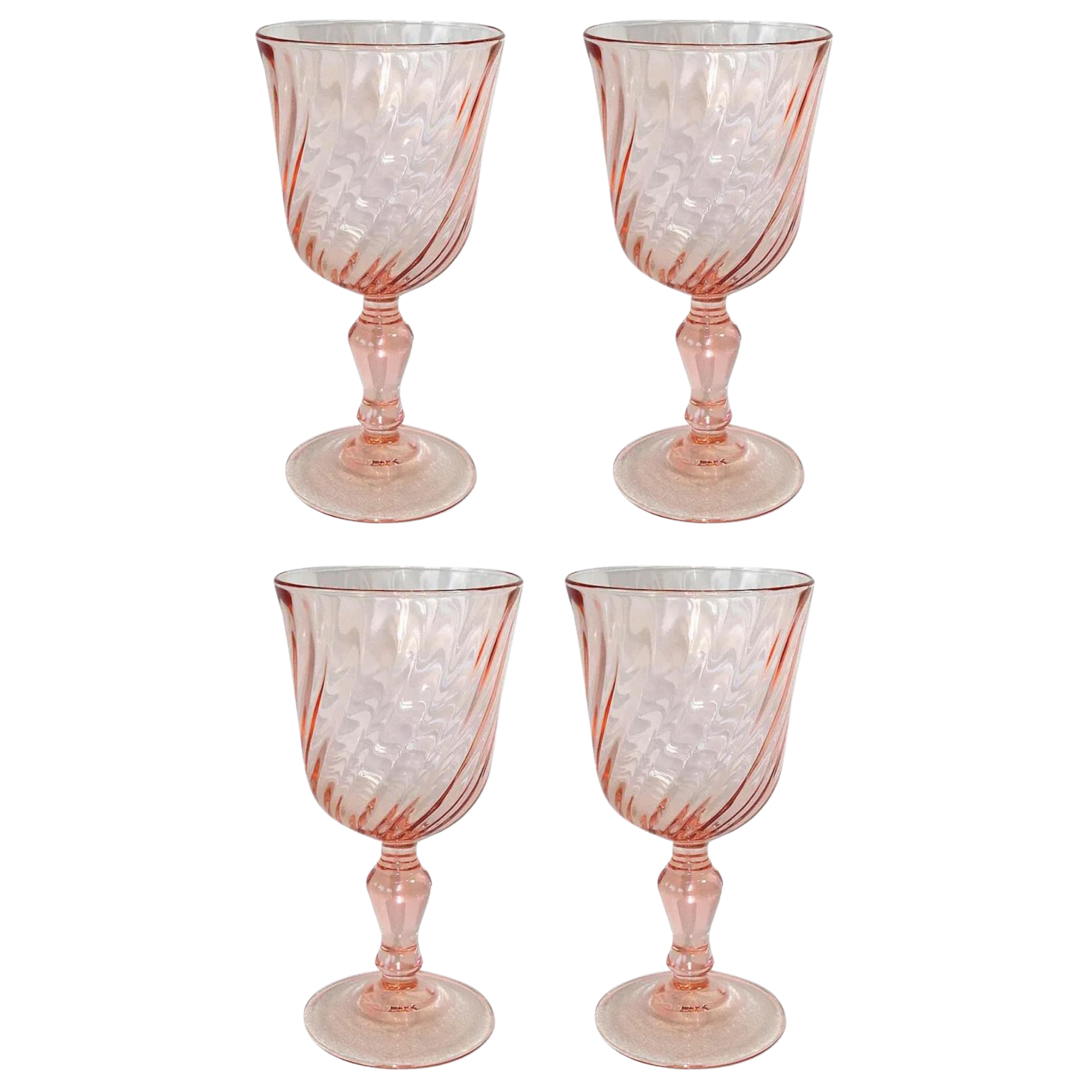 Vintage Pink Wine Glasses 4oz