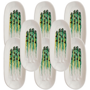 Italian Embossed Asparagus Oval Appetizer Plates