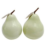 Pair Of Vintage Mint Green Ceramic Pears With Stems