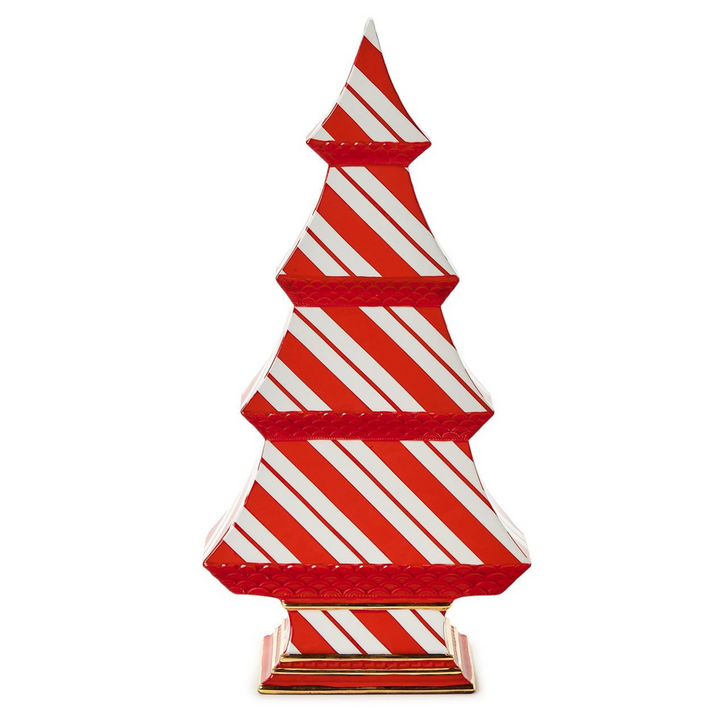 Red Peppermint Twist Christmas Ceramic Tree