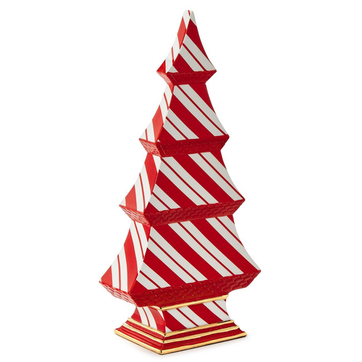 Red Peppermint Twist Christmas Ceramic Tree