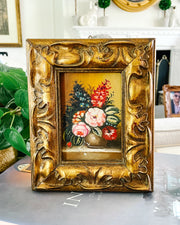 Petite Vintage Floral Bouquet Framed Painting