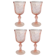 1980s French Pink Drinking Glasses 4oz, Set Of 4