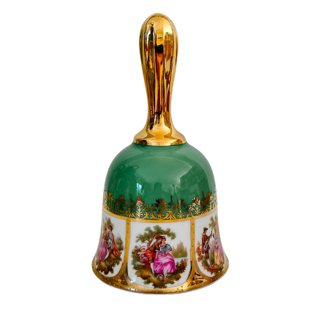 Vintage Bavarian Porcelain Bells With Fragonard Lovers 
