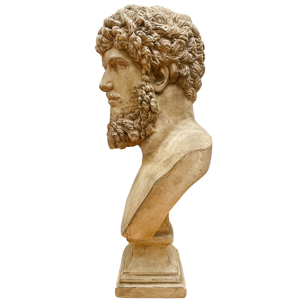 Late 20th Century Large Plaster Greek Bust Sculpture of Zeus House of