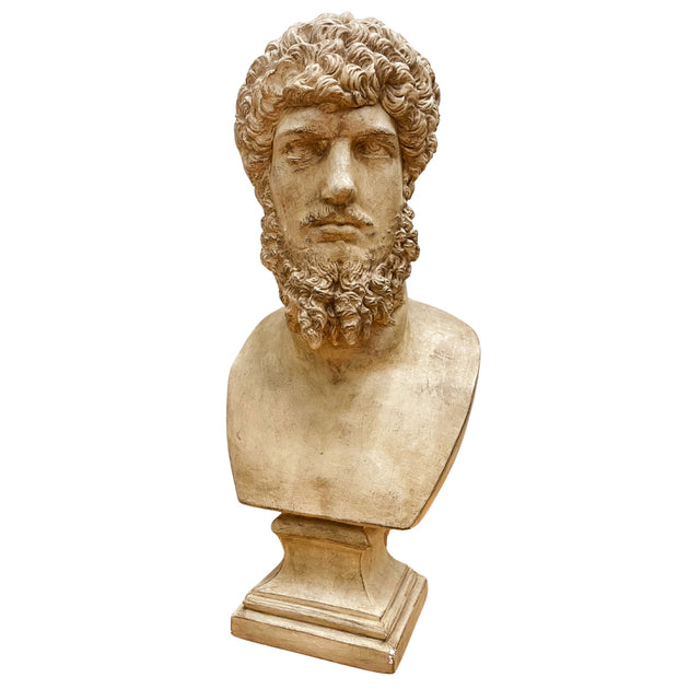 Late 20th Century Large Plaster Greek Bust Sculpture of Zeus House of