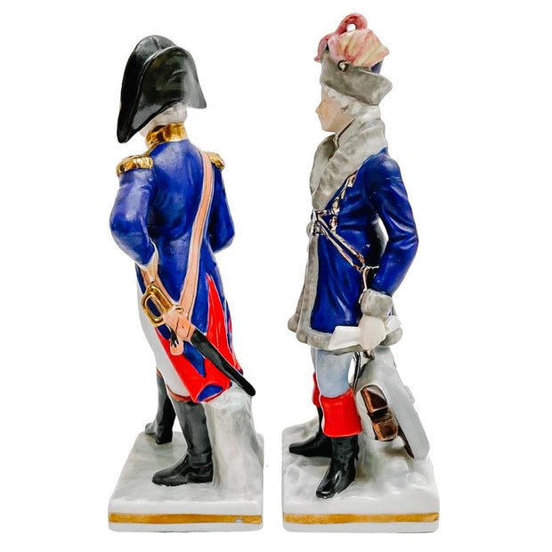 Pair Of German Antique French Empire Soldier Figurines
