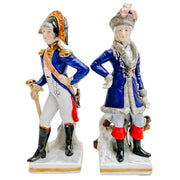 Pair Of German Antique French Empire Soldier Figurines