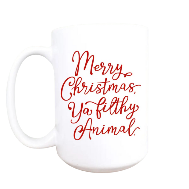 "Merry Christmas You Filthy Animal' California Ceramic Mug