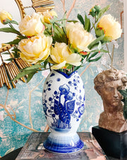 Vintage Blue & White Fish Flower Vase
