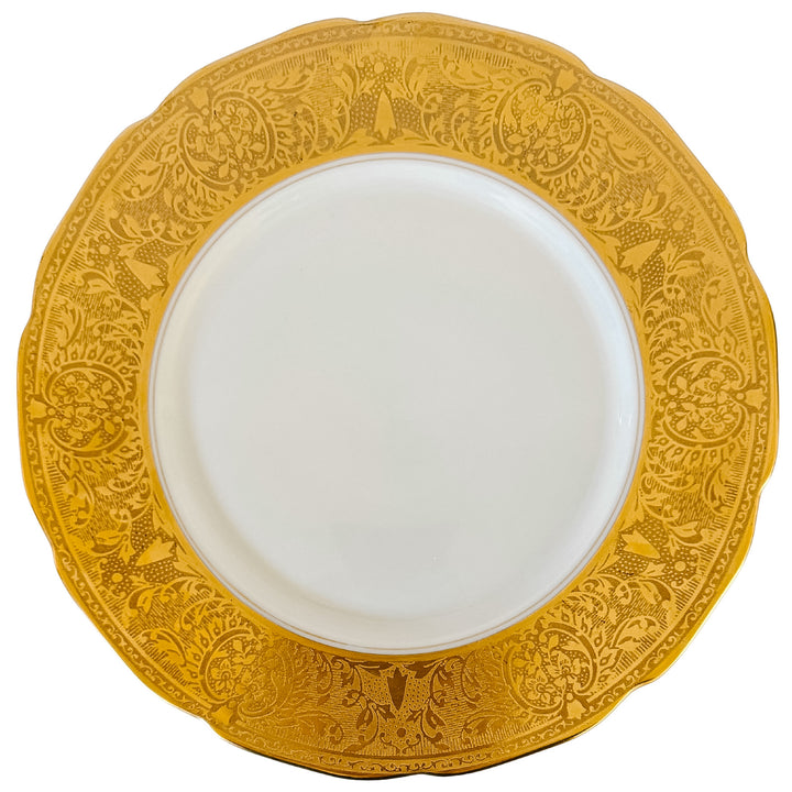 1930 Gold-Encrusted Czechoslovakian Dinner Plates by Rudolf Kämpf, Set of 12