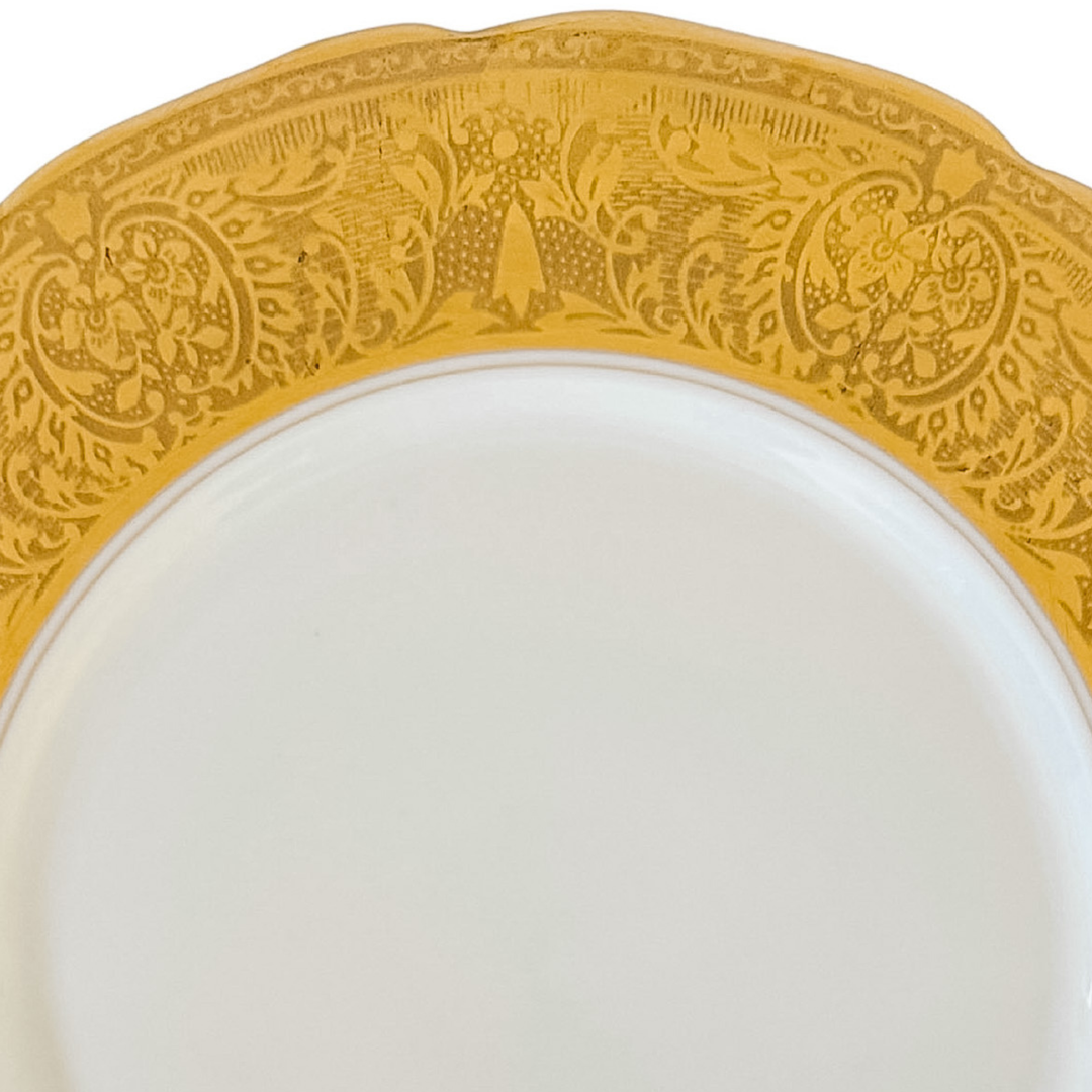 1930 Gold-Encrusted Czechoslovakian Dinner Plates by Rudolf Kämpf, Set of 12