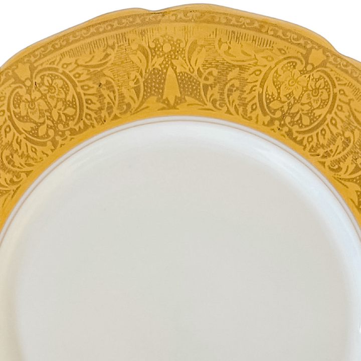 1930 Gold-Encrusted Czechoslovakian Dinner Plates by Rudolf Kämpf, Set of 12