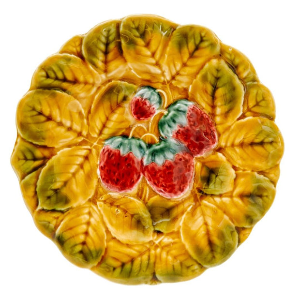 1940s Sarreguemines French Faience Majolica Fruit Plates - Set of 5