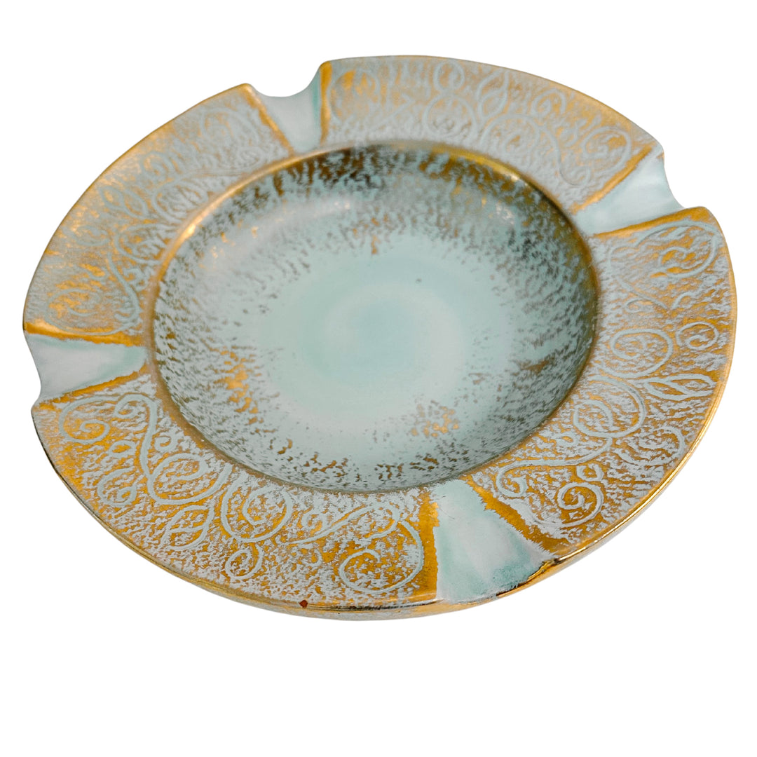 American Made Blue 22k Gold Cigar Ashtray