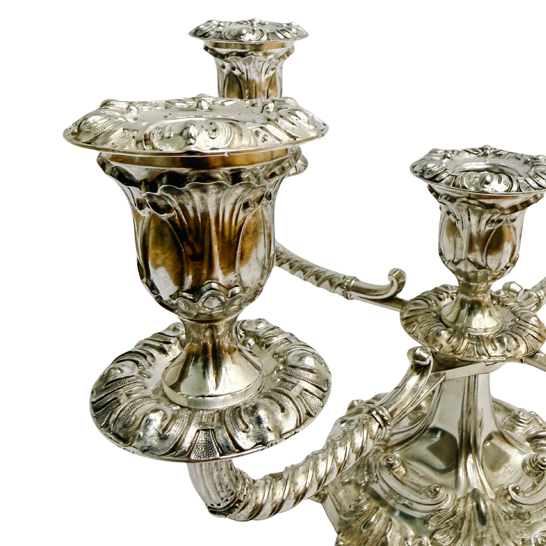 English Silverplate 5-Light Candelabra by Roberts & Belk in a Neo-Rococo Style