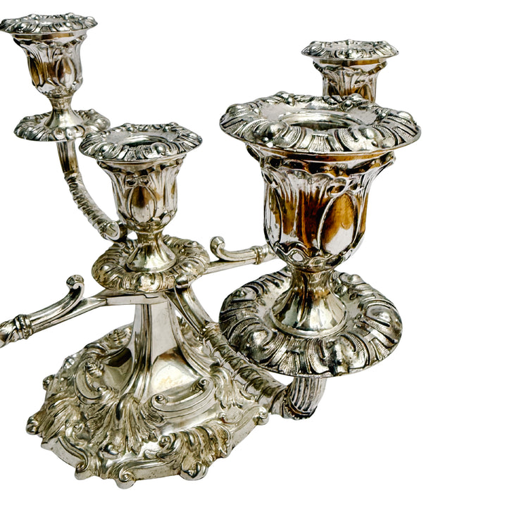 English Silverplate 5-Light Candelabra by Roberts & Belk in a Neo-Rococo Style