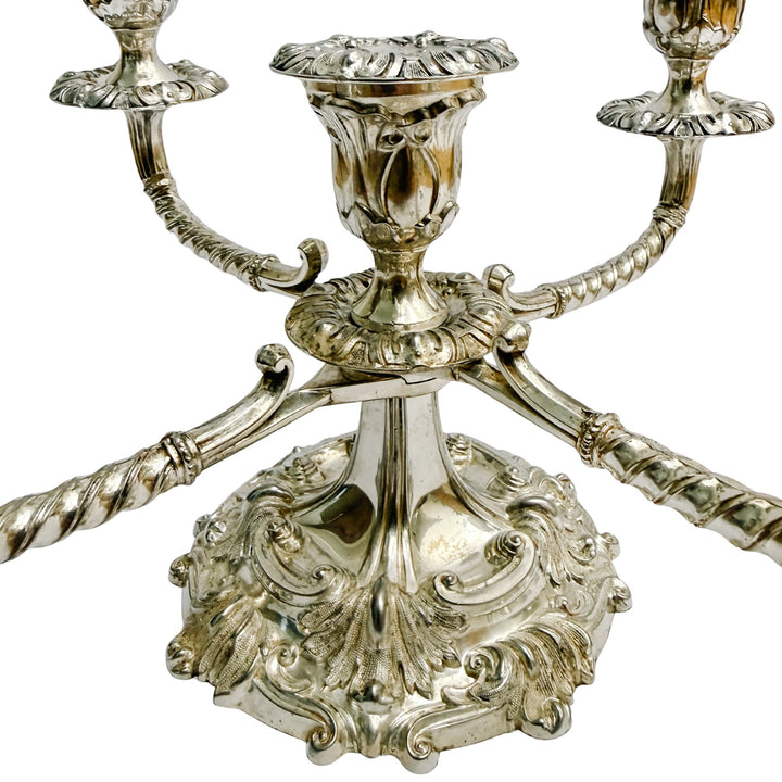 English Silverplate 5-Light Candelabra by Roberts & Belk in a Neo-Rococo Style