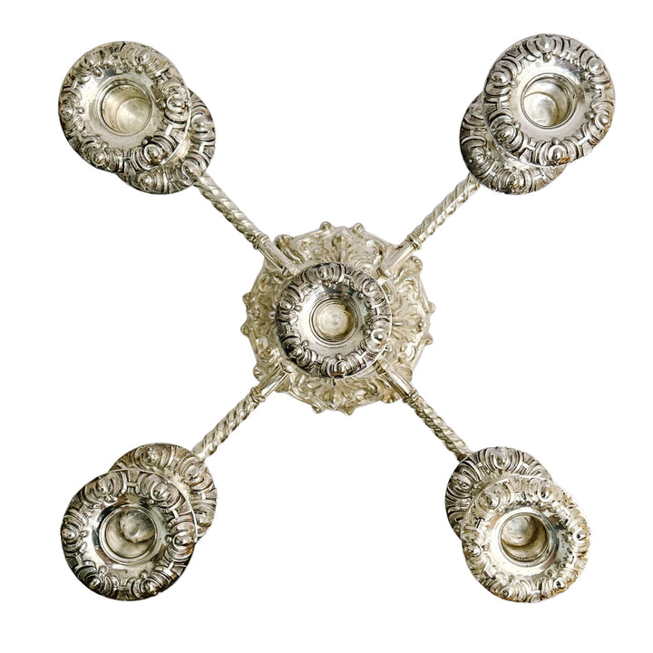 English Silverplate 5-Light Candelabra by Roberts & Belk in a Neo-Rococo Style