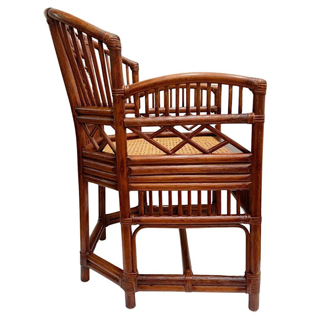 Brighton Pavilion Style Chinoiserie Bamboo Side Arm Chairs