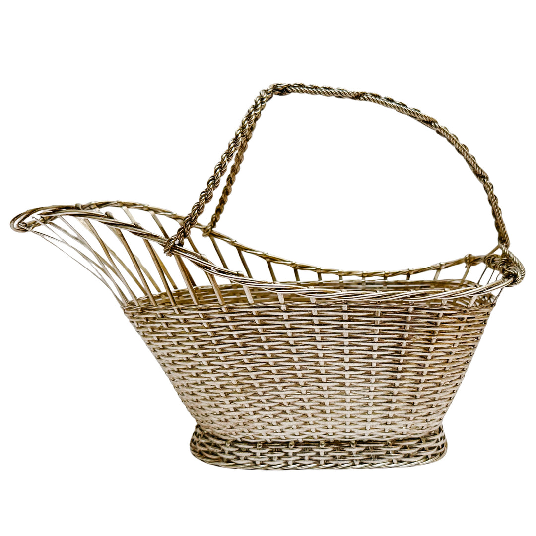 1960 Eisenberg-Lozano French Woven Silverplate Wine Basket