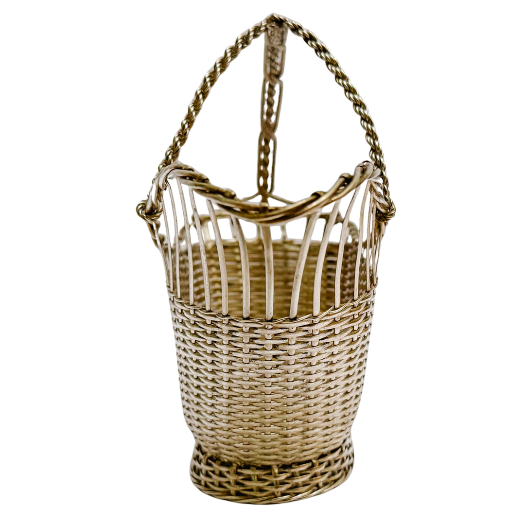 1960 Eisenberg-Lozano French Woven Silverplate Wine Basket
