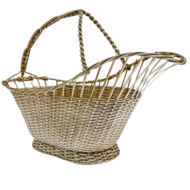 1960 Eisenberg-Lozano French Woven Silverplate Wine Basket