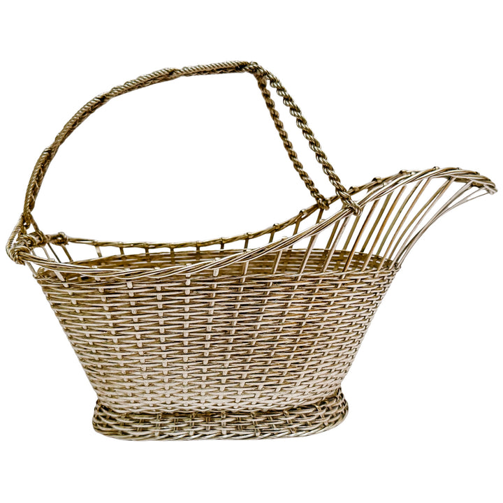 1960 Eisenberg-Lozano French Woven Silverplate Wine Basket