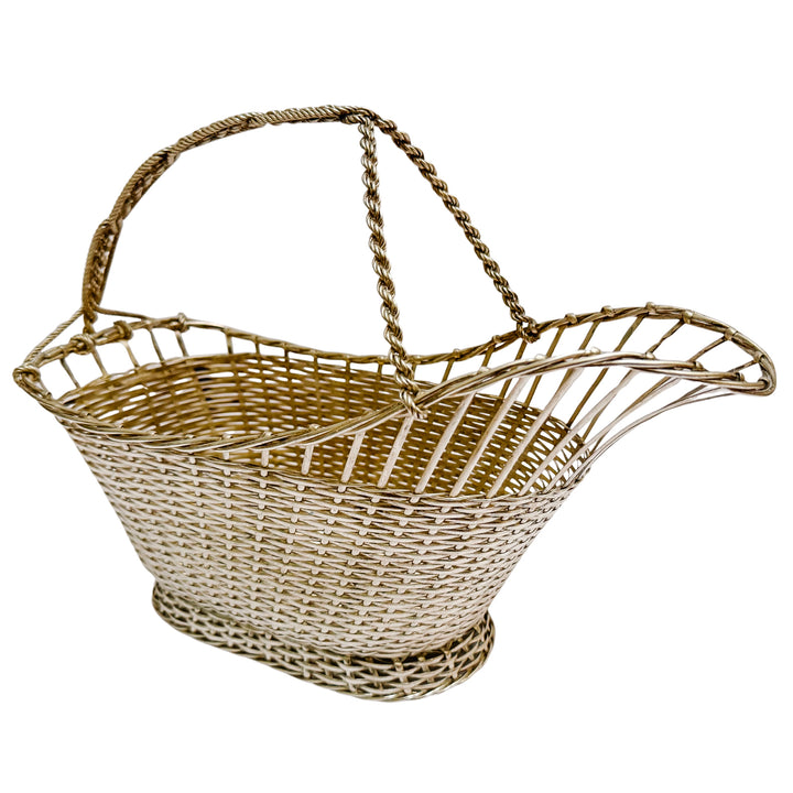 1960 Eisenberg-Lozano French Woven Silverplate Wine Basket