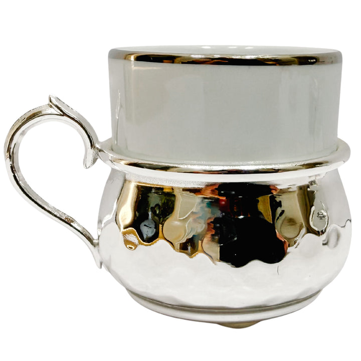 1960 Italian Fantin Silver-Plated Demitasse Espresso Cups Set of 4