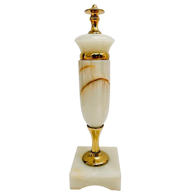 French Art Deco Style Solid Onyx Garniture Urns