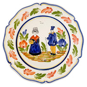 1960s French Faience Quimper Breton Couple Decorative Plate