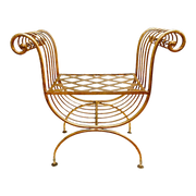 1960s Italian Hollywood Regency Gilt Curule Bench