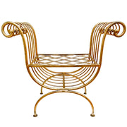 1960s Italian Hollywood Regency Gilt Curule Bench