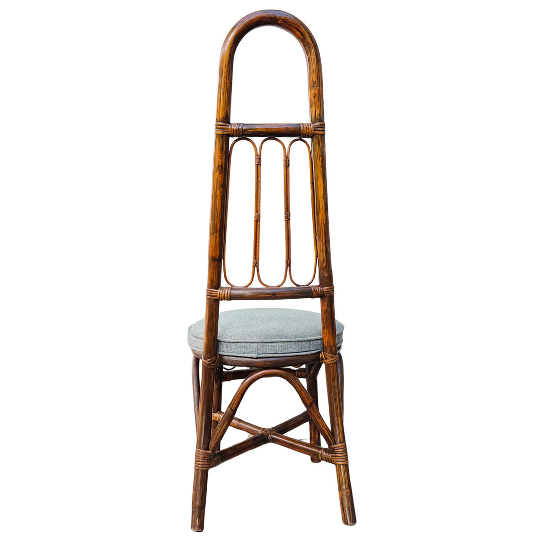 1960s European High Back Bamboo & Rattan Dining Chairs, Set of 6