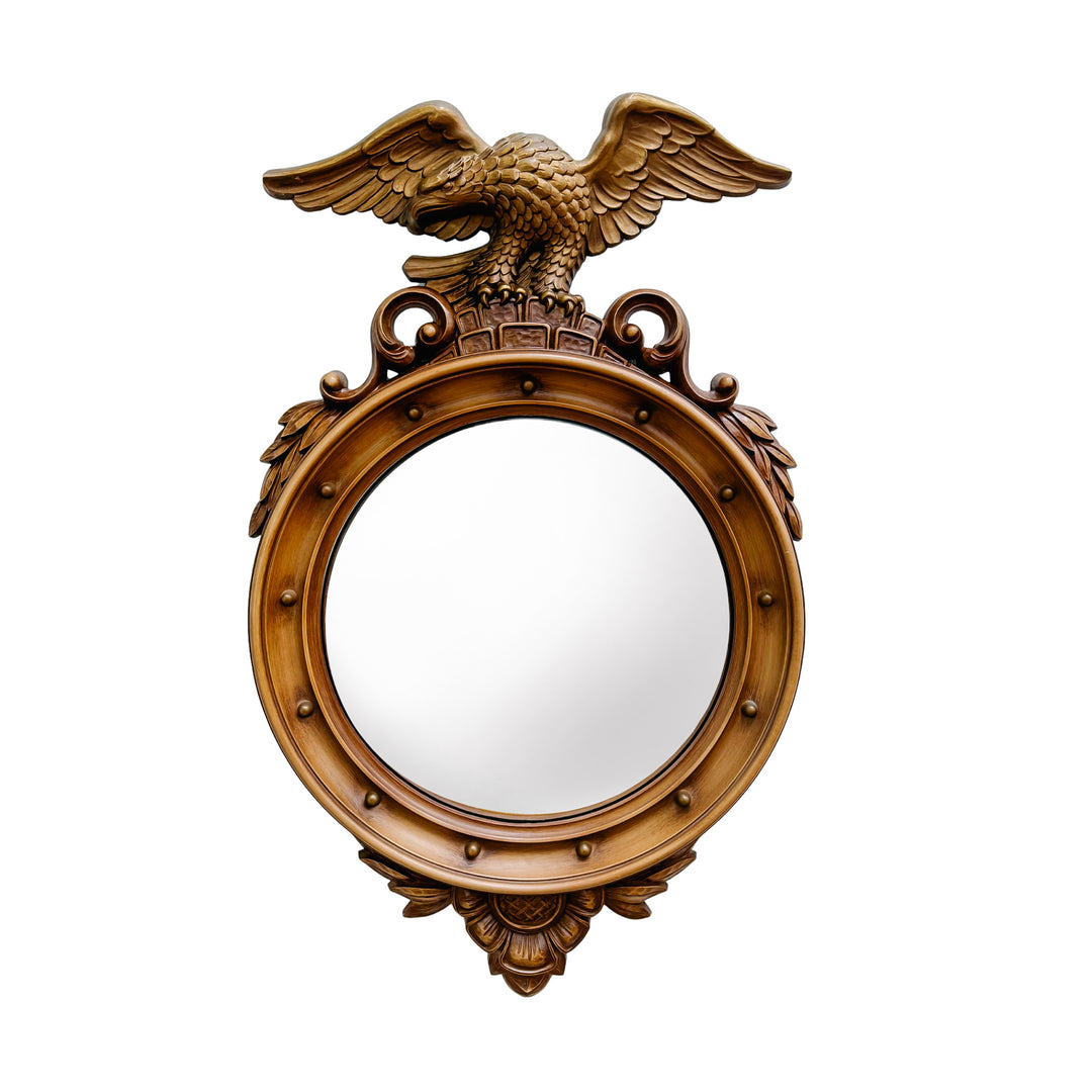 1960s Large American Federal Convex Mirror, Bronze Finish