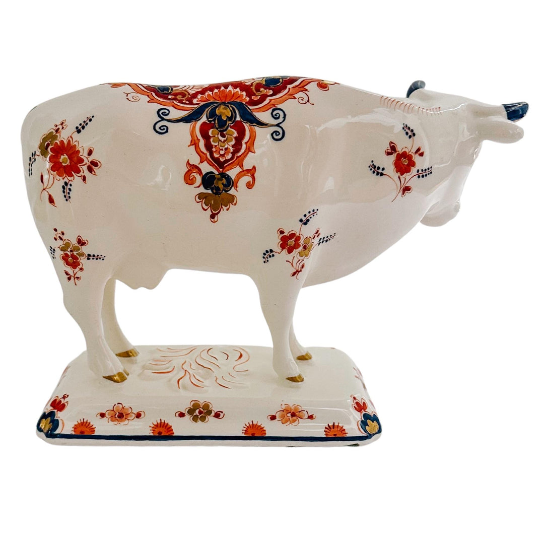 Vintage Royal Delft Polychrome Cow Figurine