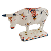 Vintage Royal Delft Polychrome Cow Figurine