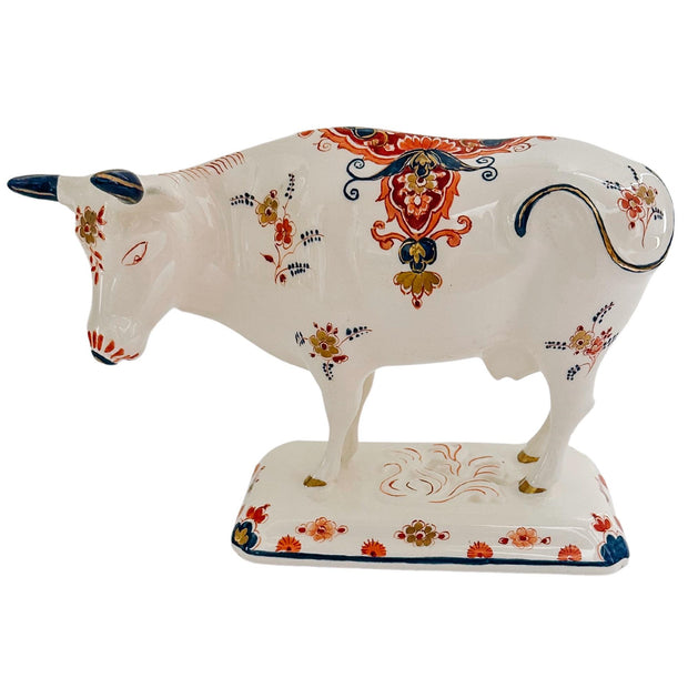 Vintage Royal Delft Polychrome Cow Figurine