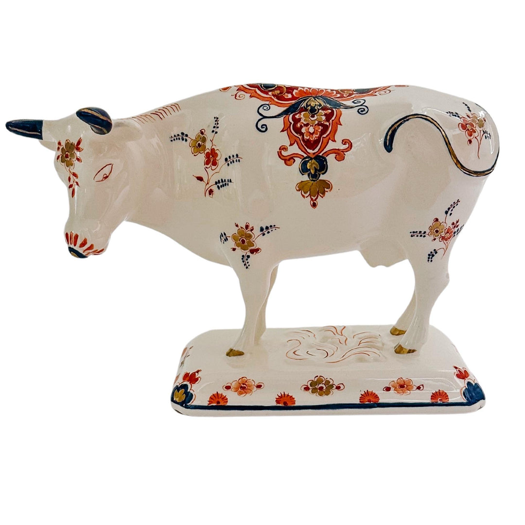 Vintage Royal Delft Polychrome Cow Figurine