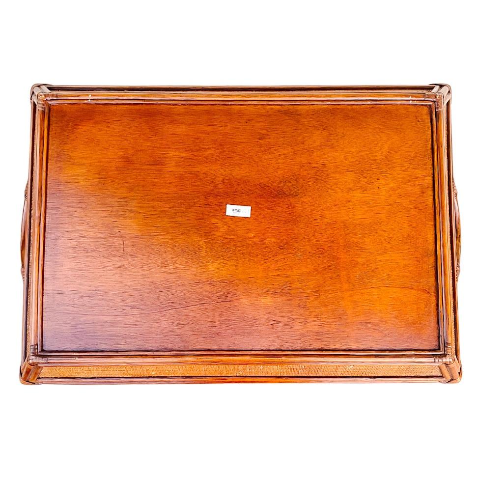 Vintage Bamboo Tray Table With Removable Butler Tray